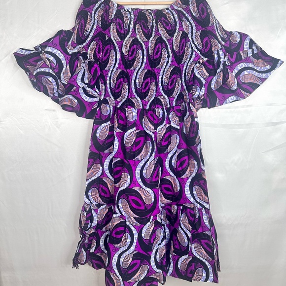 Lot of 4 African American Colorful Patterned (3 Dresses 1 Top) Size - One Size - Picture 14 of 15